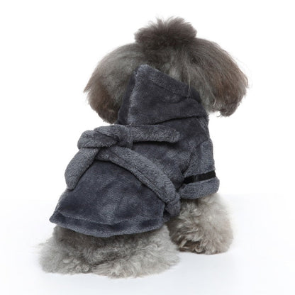 Luxury Soft Pet Dog Puppy Hooded Bathrobe