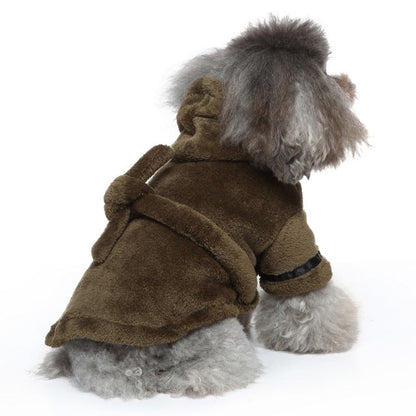 Luxury Soft Pet Dog Puppy Hooded Bathrobe